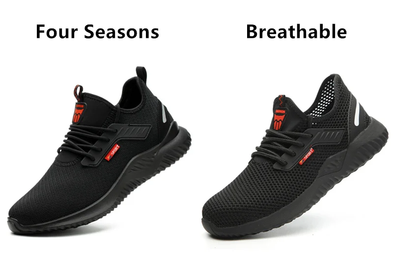 

for Men Puncture Proof Security Boots Man Breathable Non-slip Industrial Sneakers Male 2021 Autumn Steel Toe Work Safety Shoes