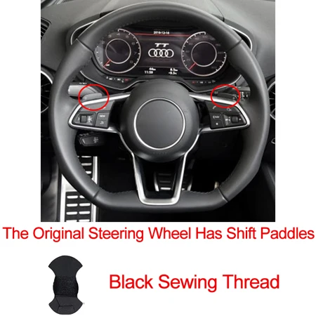 Shift paddle Black Ручное шитье автомобиль рулевое колесо крышка Volant замша для Audi R8 TT TTS- TT RS - Название цвета: Shift paddle Black