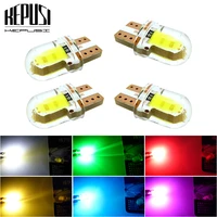 4pcs led w5w t10 194 168 w5w cob led parking bulb auto wedge clearance lamp silica bright white license light bulbs red green