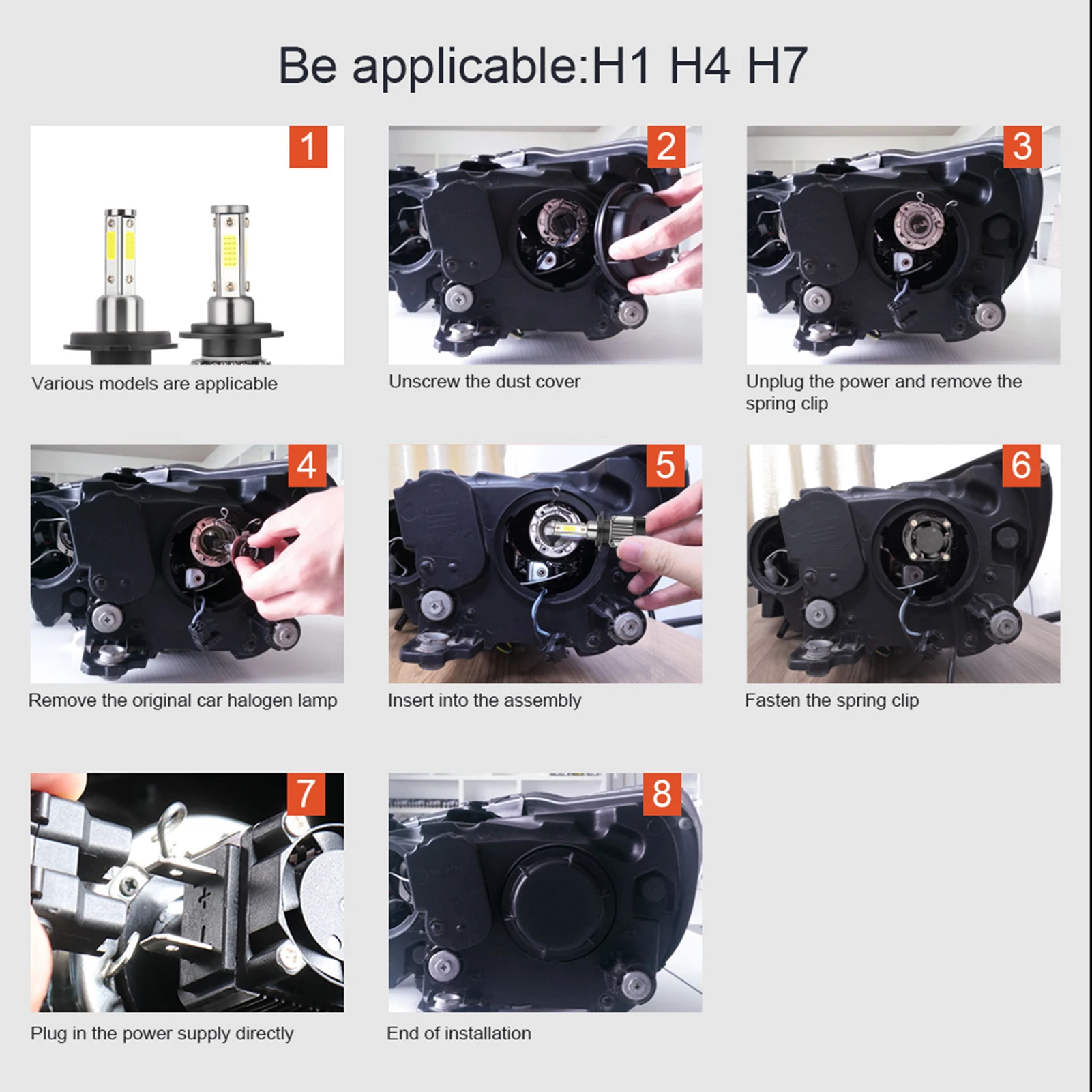 2 шт. Автомобильные светодиодные лампы H7 H11 9005 9006 H4 50 Вт |