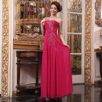 Carpet free Shipping 2018 New Fashion red Brides Tube Top Formal Design Princess Bright Sequin prom gown bridesmaid dresses