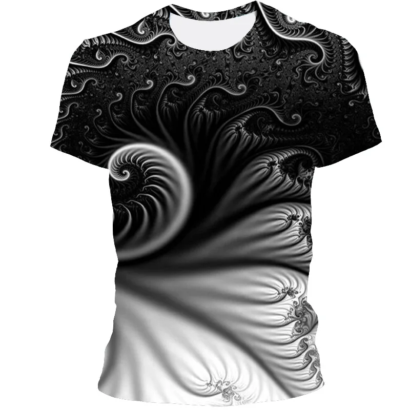 

Summer unisex multicolored flower 3D pattern printing T-shirt fashion summer short-sleeved men's casual and comfortable T-shirt