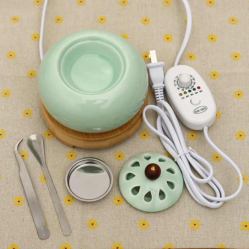 220V Timer Thermostat Electric Essential Oil Burner Sandalwood/Powder/Pills Aroma Diffuser for Yoga Meditation Home Decor | Дом и сад