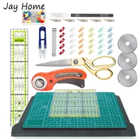 42pcs rotary cutter set 45mm fabric cutter set tailors scissors patchwork ruler carving knife fabric clips sewing craft