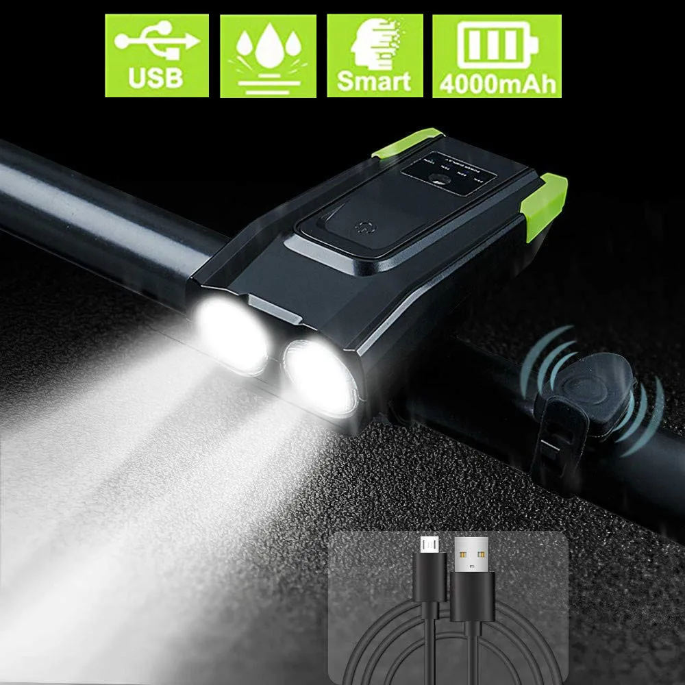 Интеллектуальный индукционный велосипедный светильник 4000 мАч USB Перезаряжаемый