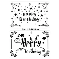 2pc happy birthday stencil diy painting template couple blessing template hand account stencil reusable