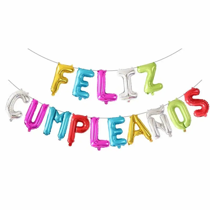 15 шт./компл. FELIZ cumpleaños письмо Фольга шар Испанский Русский алфавит День рождения