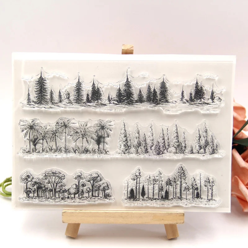 

KLJUYP Trees Transparent clear stamp for DIY Scrapbooking/Card Making/Kids Christmas Fun Decoration Supplies
