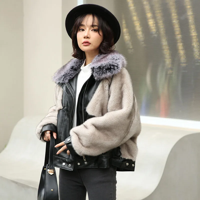 Winter Women High Quality Faux Mink Fur Coat Luxury Fur Jacket Loose Fox Lapel OverCoat Thick Warm Plus Size Female Plush Coats