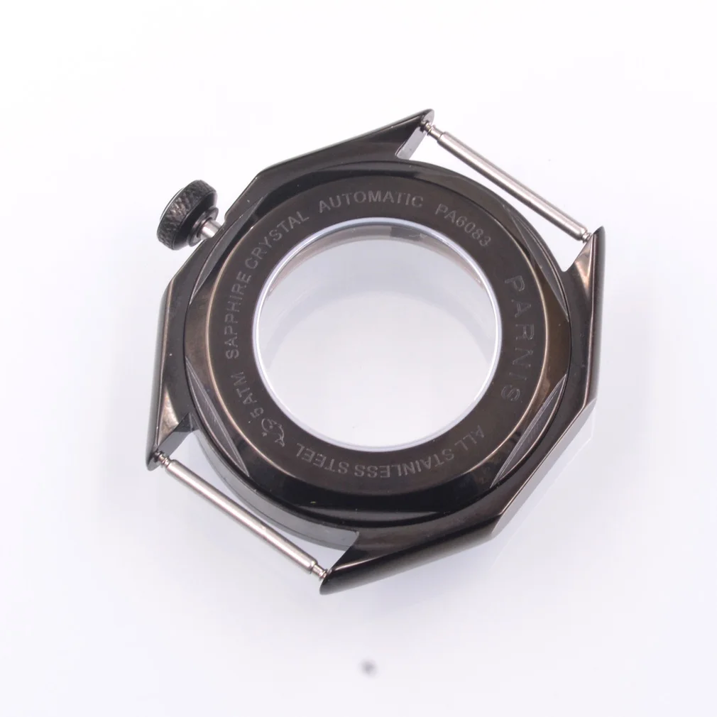 Чехол для часов PARNIS PVD 43 мм черный подходит MIYOTA 8205 8215 821A | Наручные часы