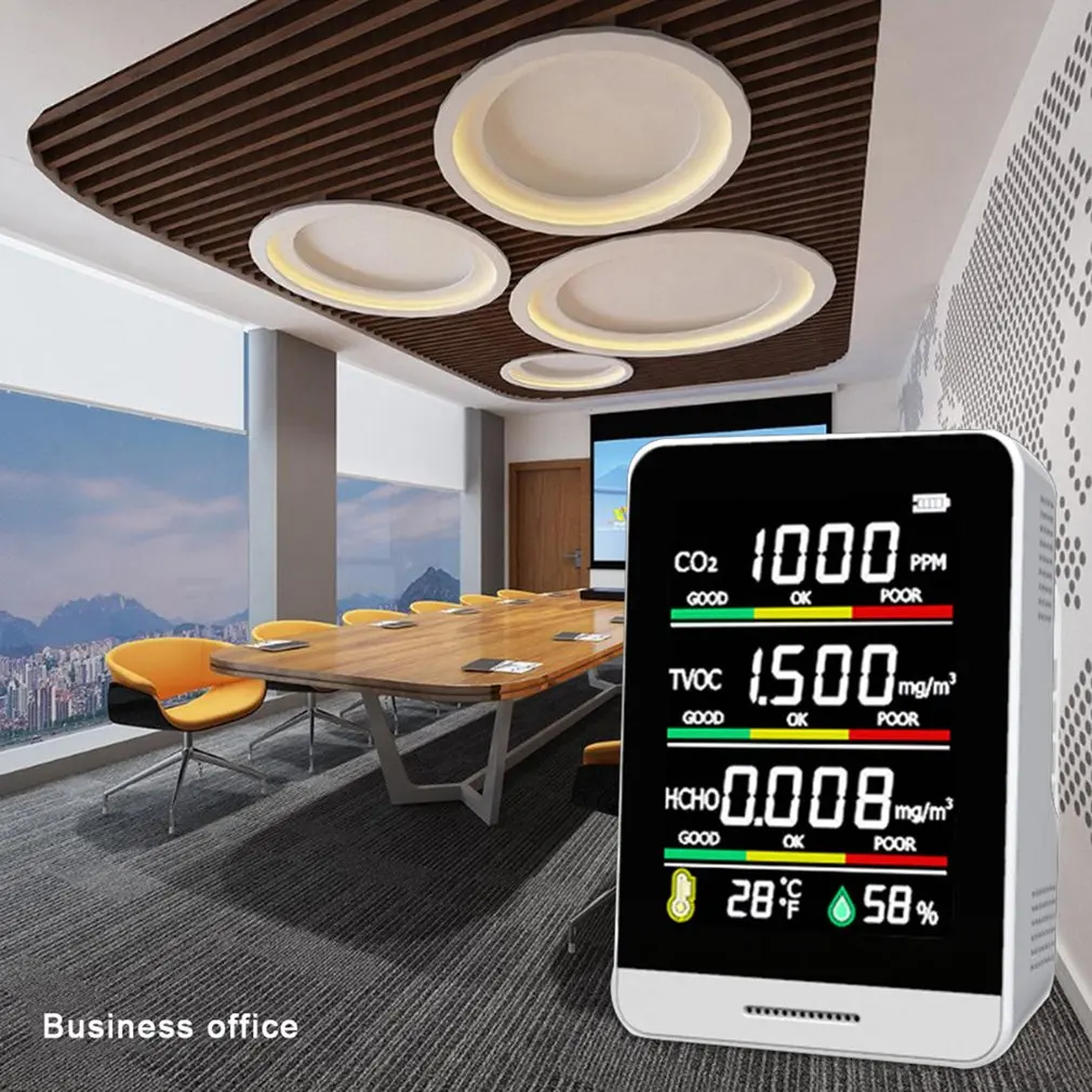 

Carbon Dioxide Detector Portable Air Quality Detector Temperature And Humidity Detection Formaldehyde Detector