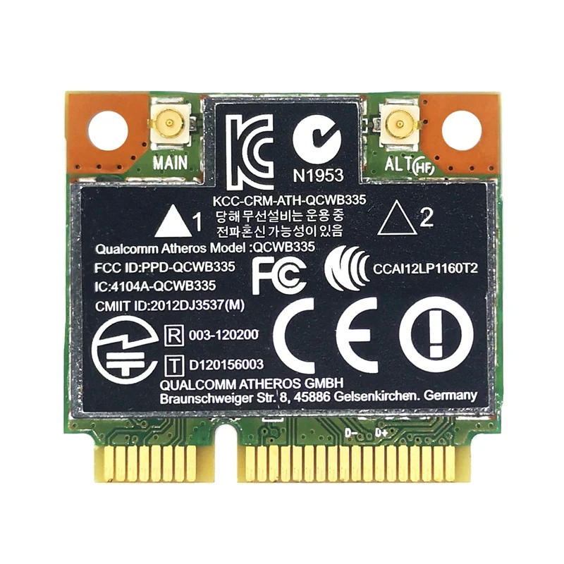 

AR9565 Wi-Fi карта QCWB335 Mini PCIE Bluetooth 4,0 150 Мбит/с 2,4G для XP Win7 Win8 Linux системы