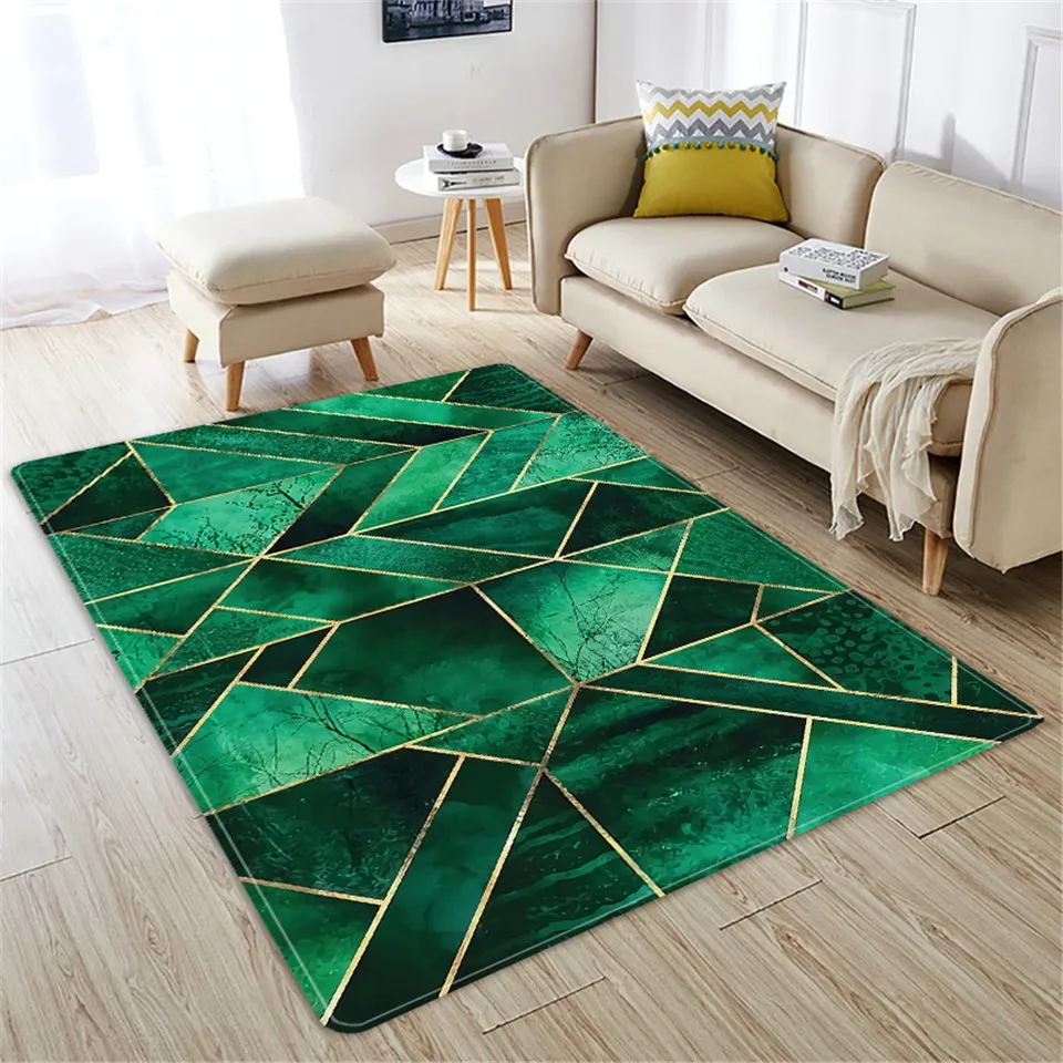 

Blue Geometric 3D Printed Large Carpet For Living Room Soft Flannel Sponge Floor Mat Bedroom Anti-slip Bathroom Mat Kid Rug