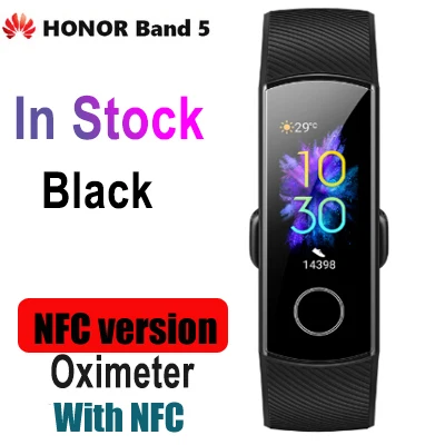 band 5 Black NFC Huawei Honor Band 4 5 умный Браслет 0,9" OLED сенсорный экран Водонепроницаемый Фитнес-трекер Браслет монитор сердечного ритма во время сна - Цвет: band 5 Black NFC