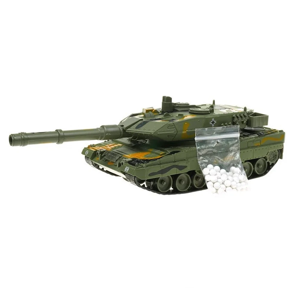 

1/40 German 2A6 Rotation Tank Model Pull Back Car with Music LED Toy Military Assembled Tank Building Block Toys