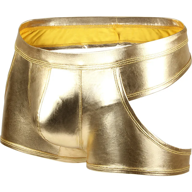 Боксеры мужские из искусственной кожи с заниженной талией пикантное