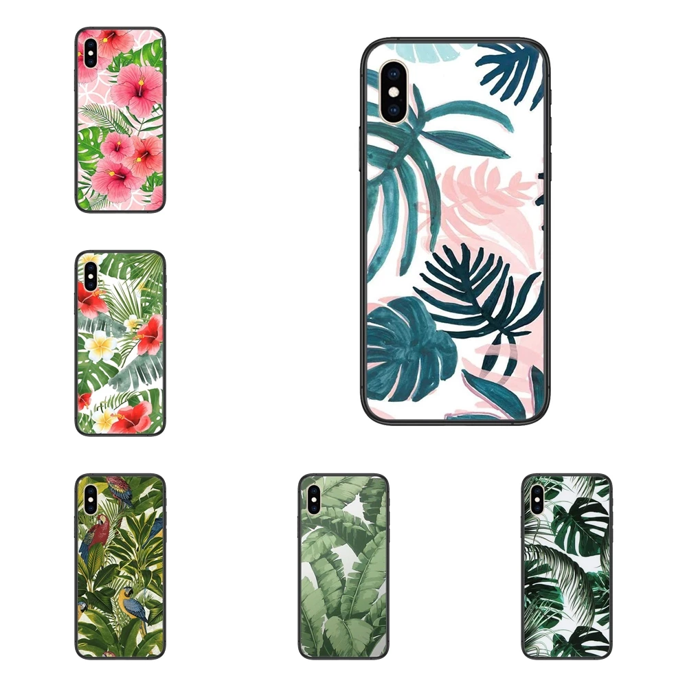 Черные Чохлы 3D Cell Cover Tpu Etui Summer Leaf Cactus Plants Places To Для Apple iPhone 5 5C 5S SE SE2020 6 6S 7 8 11 12 on.