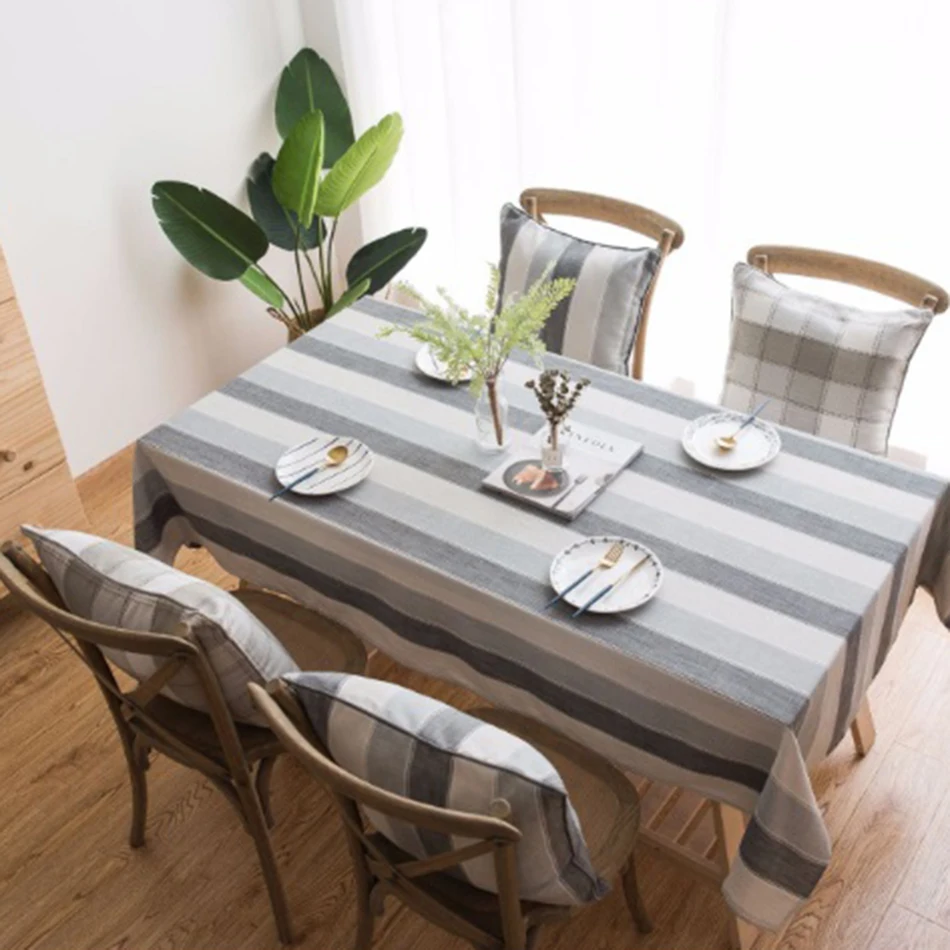 Скатерть с бахромой прямоугольная плотная скатерть белого и серого цвета для