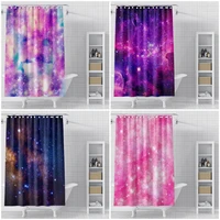 shower curtains waterproof fabric starry sky pattern bath curtain with plastic hooks polyester home decoration