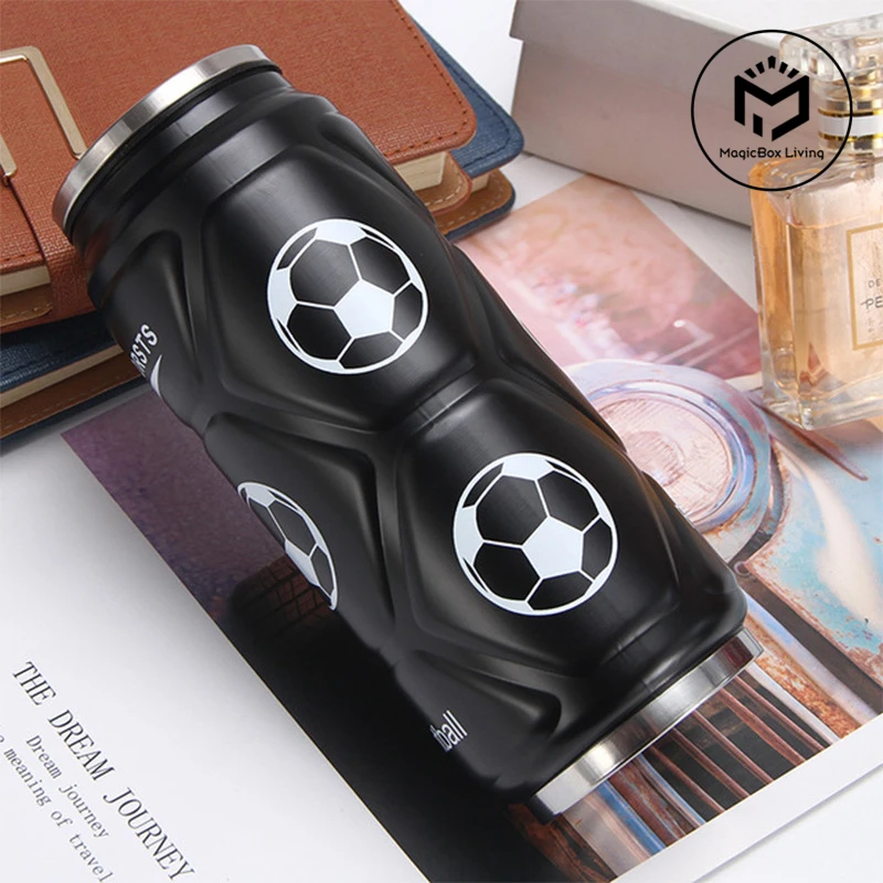 

Football Cans Cup 304 Stainless Steel Thermos Cup with Straw Travel Coffee Mug Football Travel Coffee Mug Gift Vacuum Water Cup