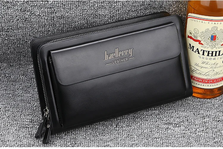 Baellerry Высокое качество Мужские клатчи кошельки большого объема кошельки для деловых людей карман для сотового телефона кармашек для идентификационной Карты бумажник для мужчин