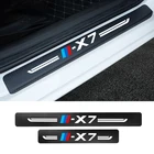 4 шт. автомобильный порог наклейки для BMW X7 E53 E70 F15 G05 F25 E71 F39 F26 G07 автомобильные аксессуары Углеродные волоконные наклейки защита порогов