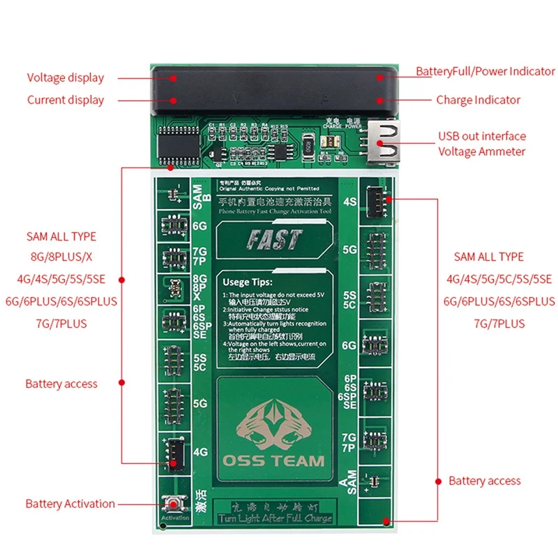 W208A + аккумулятор для смартфона Быстрая зарядка и активированная плата 2 в 1