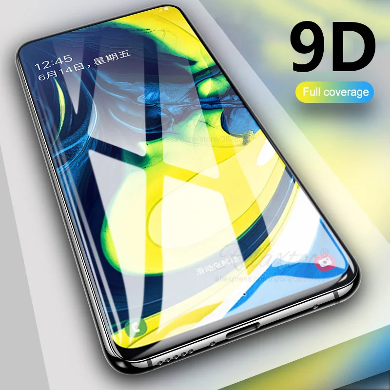 9D полное покрытие закаленное стекло для Samsung Galaxy A80 A90 Защита экрана samsung sumsung galaxy a