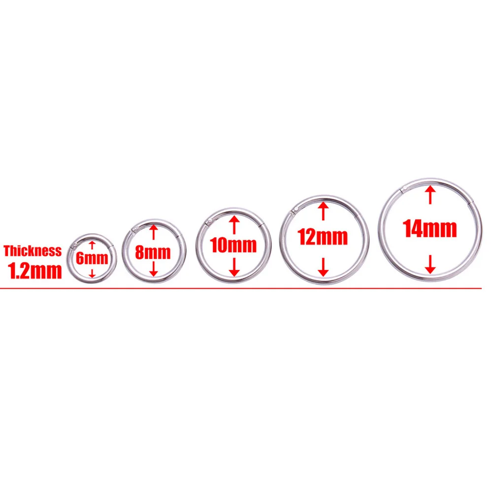 

1PC Sexy Titanium Hinged Segment Nose Ring Stainless Steel Solid Body Piercing Helix Lip Piercing Unisex Hoop Fashion Jewelry