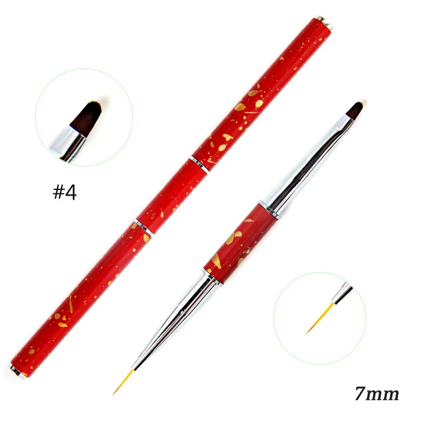 

Double Head Nail Liner Brush Oval Gel Brush Acrylic Nail Art Brushes Drawing Line Crystal Handle Nail Art Manicure Brush