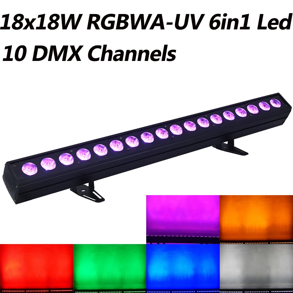 RGBWA-UV 6IN1 2 шт./партия светодиодный светильник RGBWA+ UV 6в1 цвет 18x18 Вт светодиодный светильники размытого света идеально подходит для сцены, для вечеринки, для диджеев Дискотека свадебные светодиодные прожекторы - Цвет: RGBWA-UV 6IN1