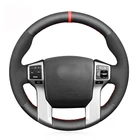 Черная замшевая искусственная кожа Чехол рулевого колеса автомобиля для Toyota Land Cruiser Prado 2010-2017, Tundra Tacoma 4Runner 2014-2019
