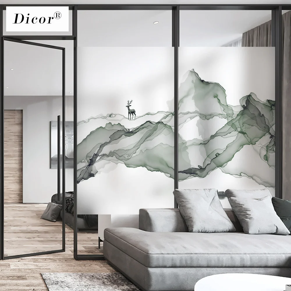 Креативная Акварельная живопись статическая пленка на окно витражное наклейка