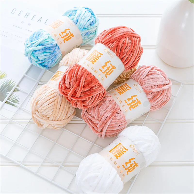 

100g 80M Chenille Velvet Knitting Yarn Wool Thick Warm Crochet Knitting Yarns Cotton Baby Woolen DIY hand-knitted Sweater 1 Pc