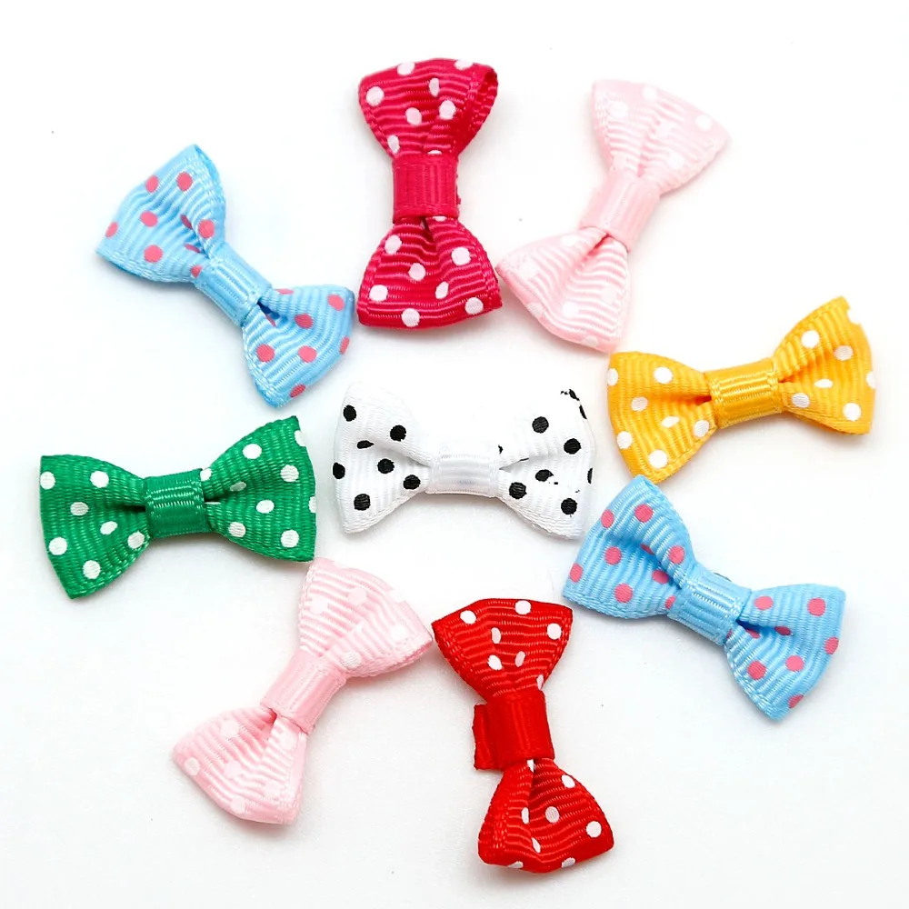 

10-50pcs Mixed Baby Satin Ribbon Stripe Bowknot Hair Clips Applique DIY Sewing Crafts Wedding Bow Tie Scrapbooking Decoration