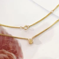 ins style 18k gold cuban link chain necklace pear shape natual yellow diamond jewelry party gifts