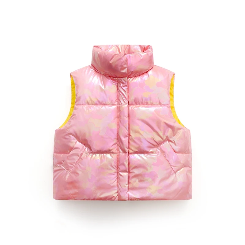 Жилетка для мальчиков и девочек 2-8 лет блестящий пуховик на молнии с