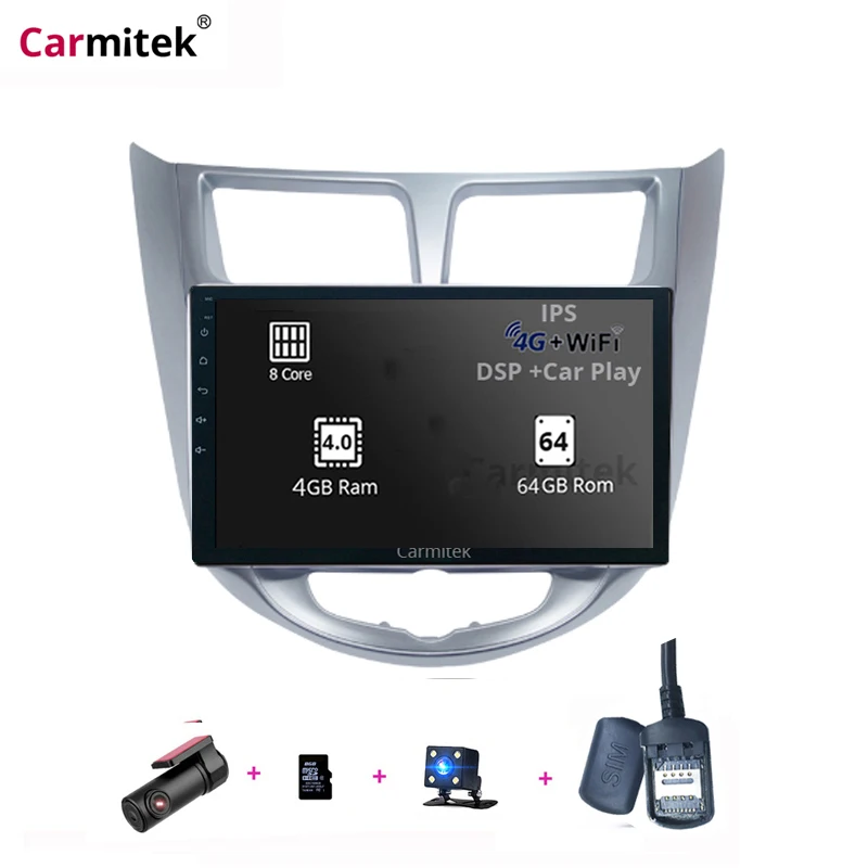 Android 8 1 автомобильный Радио мультимедийный видео плеер GPS навигация для Hyundai Solaris