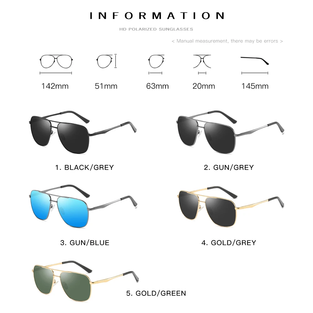 Мужские поляризационные солнцезащитные очки DEARMILIU синие зеркальные для вождения