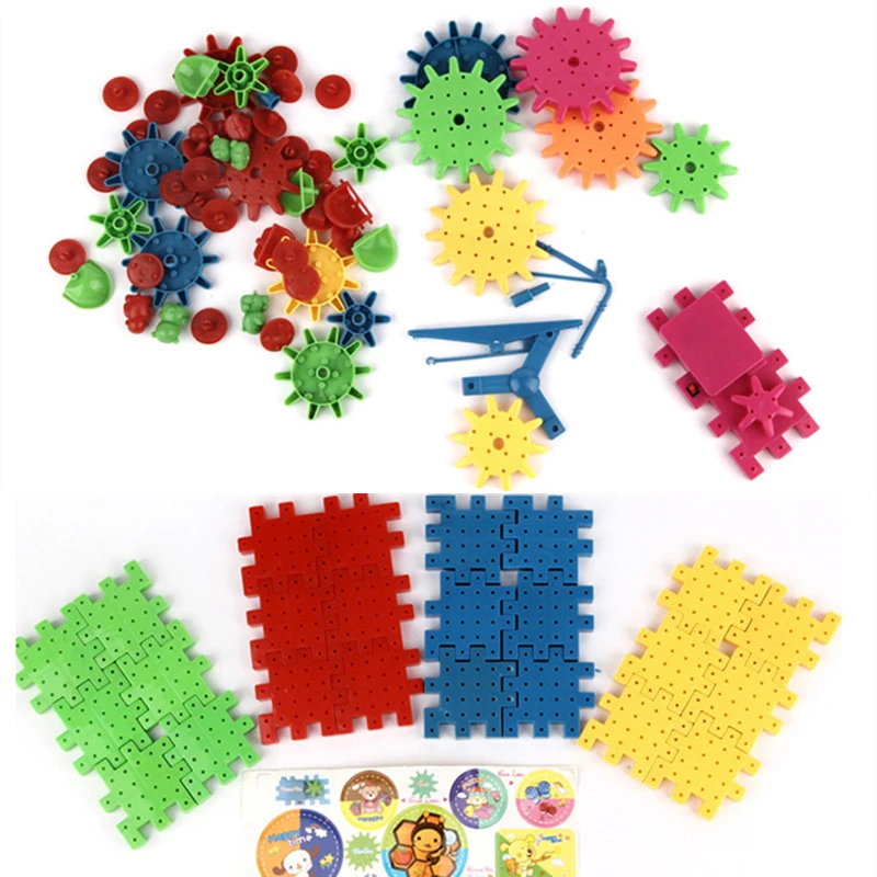 

81pcs Children 3D Magic Block Game Block Model Building Brick Blocks Kits Electric Gears Plastic Educational Toys Gifts For Kids