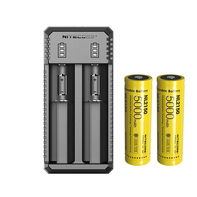 Умное зарядное устройство NITECORE UI2 с двумя слотами и USB-зарядкой + литий-ионный