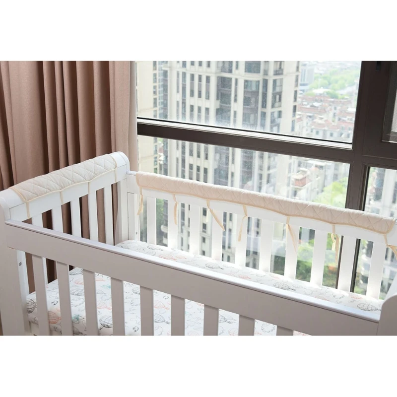 1 Pc Cotton Crib Bumper Protection Wrap Edge Baby Anti-bite Solid Color Bed Fence Guardrail Baby Care Baby Safety Products images - 6