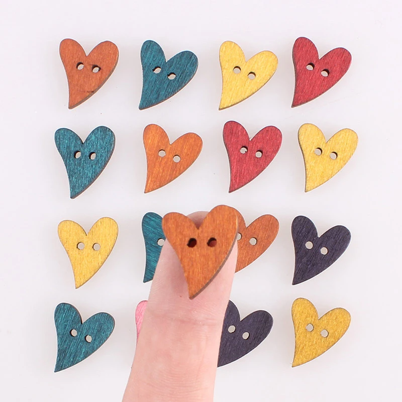 Пуговицы ручной работы в форме сердца для девочек украшения сделай сам