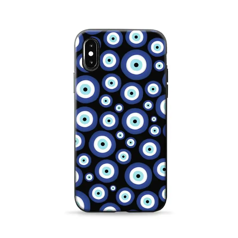 

Evil Eye Turkish lucky Blue Abstract Phone Case for iPhone 7 8 11 12 Pro X XS Max XR Samsung A S 10 20 30 50 70 Plus pro funda