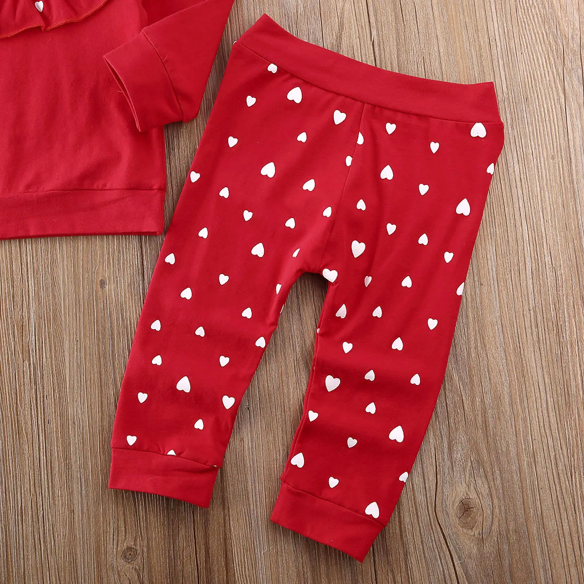 Блузка с оборками для маленьких девочек футболка длинным рукавом и штаны принтом