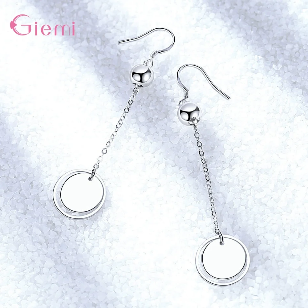 

New Fashion Hyperbole 925 Sterling Silver Temperament Elegant Long Drop Earrings For Women Female Tassel Beads Pendant Earrings