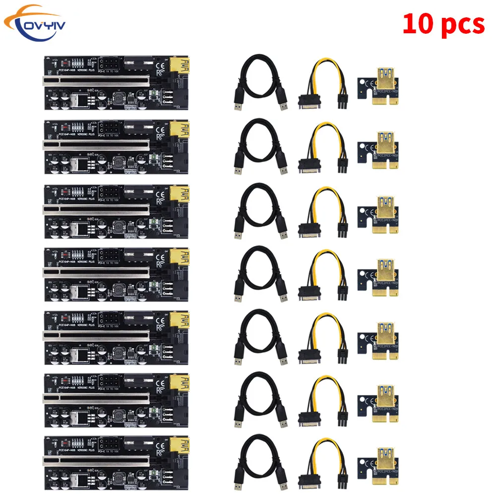 

10PCS COVYIV 009s 009C 009S Plus PCI E Extender Riser Card PCI-E/PCIE USB 3.0 to 6pin Adapter Cable Mining Riser For Video Card