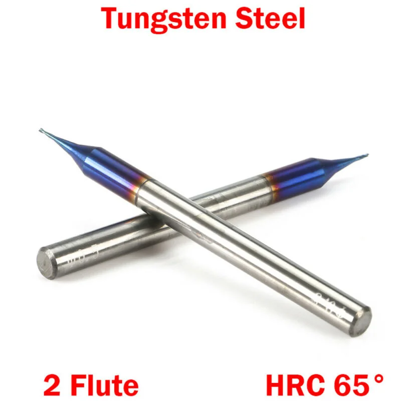 1*0 5 мм микро концевая фреза HRC65 плоский Фрезерный резак из карбида вольфрама с 2