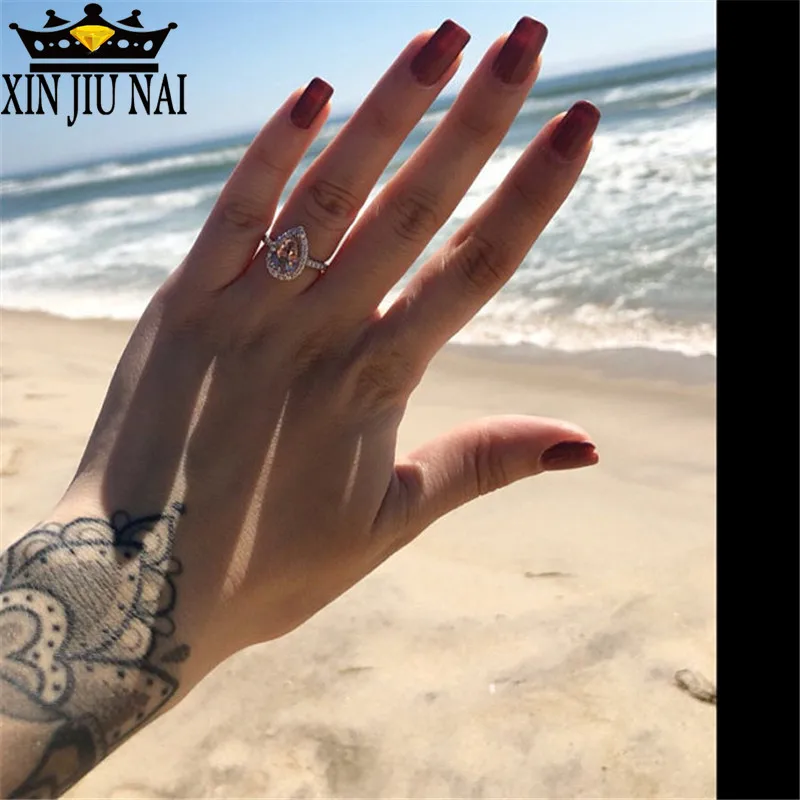 18k розовое золото кольцо с бриллиантами в форме сердца Bague или Jaune Bizuteria Anillos De Jewelry
