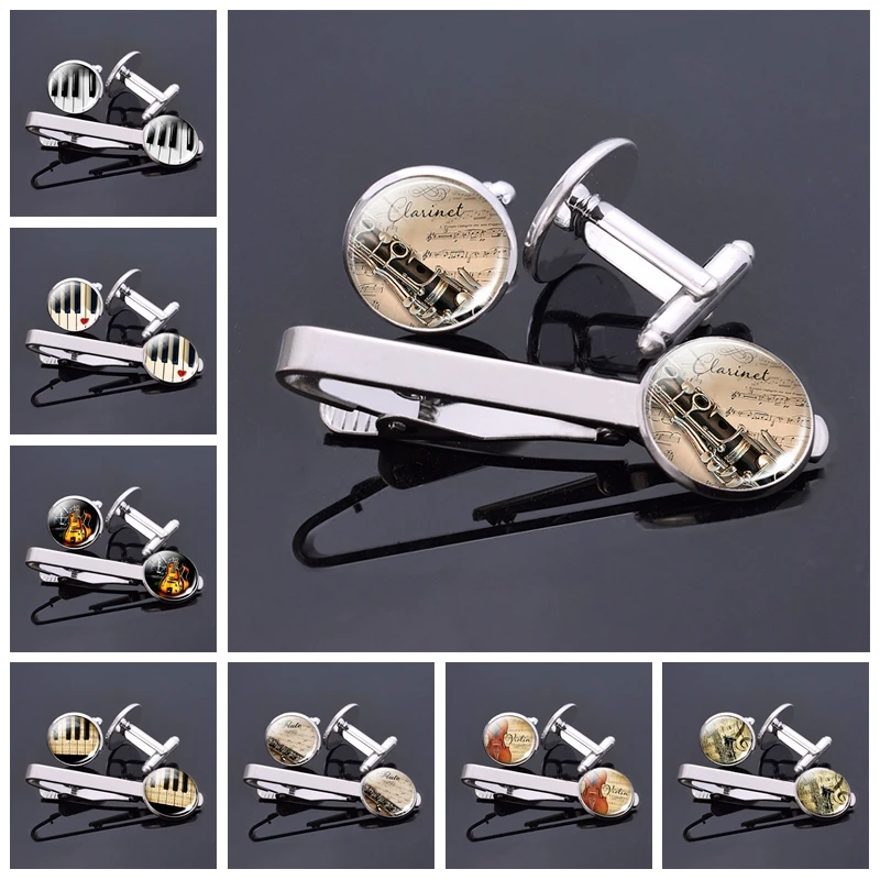 Модный мужской музыкальный инструмент ювелирная скрипка пианино гитара